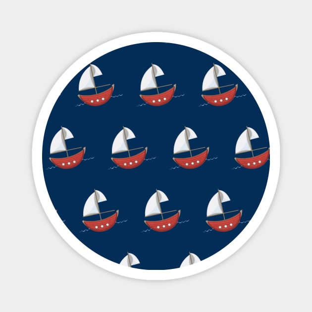 Nautical Sailboats Navy Blue Magnet by epiclovedesigns